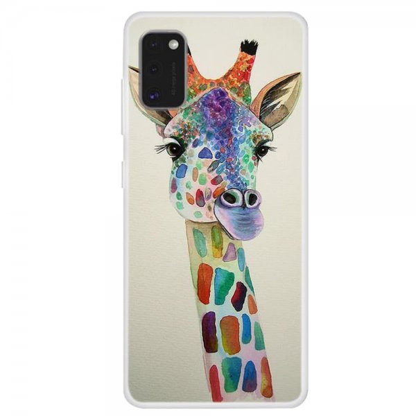 Samsung Galaxy A41 Skal Motiv Färgglad Giraff
