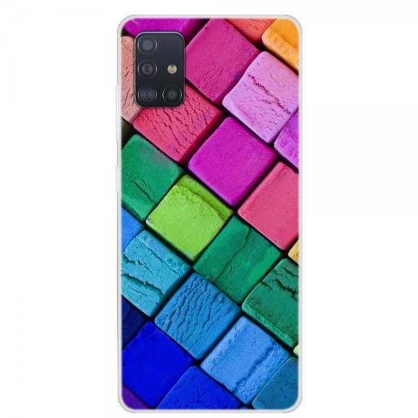 Samsung Galaxy A51 Skal Motiv Färgglada Rutor