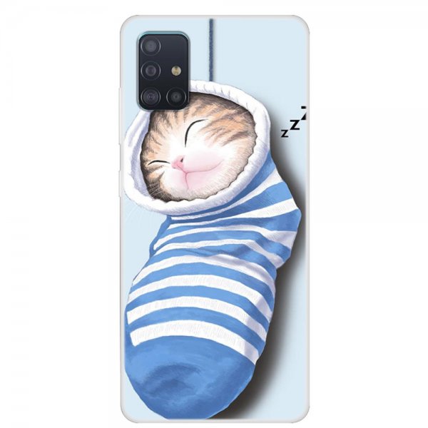 Samsung Galaxy A51 Skal Motiv Katt i Socka