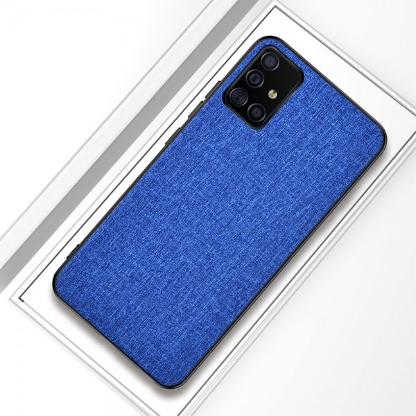 Samsung Galaxy A51 Skal Tygtextur Mörkblå
