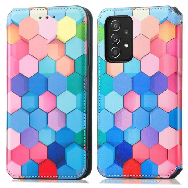 Samsung Galaxy A52/A52s 5G Fodral Mönster Färgglada Hexagon