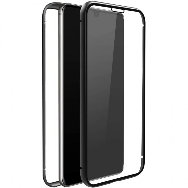 Samsung Galaxy A52/A52s 5G Skal 360° Real Glass Case Svart Transparent
