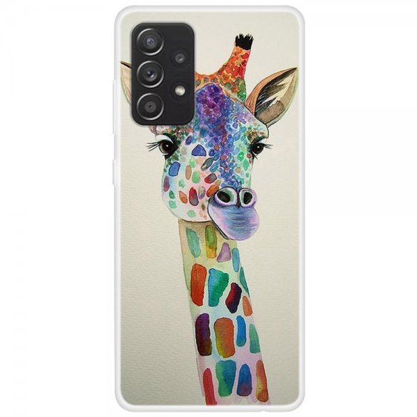 Samsung Galaxy A53 5G Cover Motiv Farverig Giraf