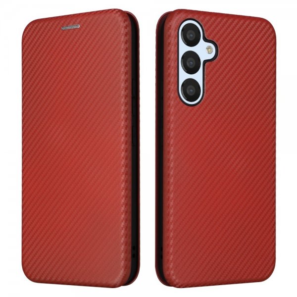 Samsung Galaxy A54 5G Fodral Kolfibertextur Röd