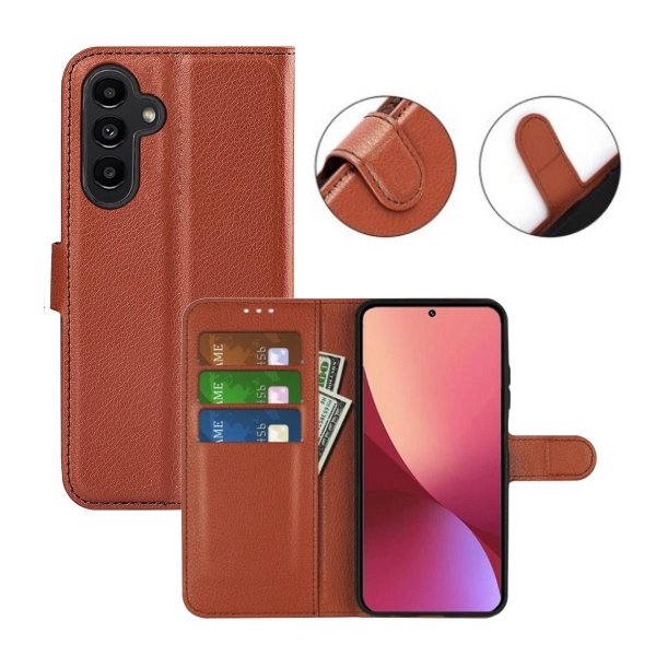 Samsung Galaxy A54 5G Fodral med Stativ Brun