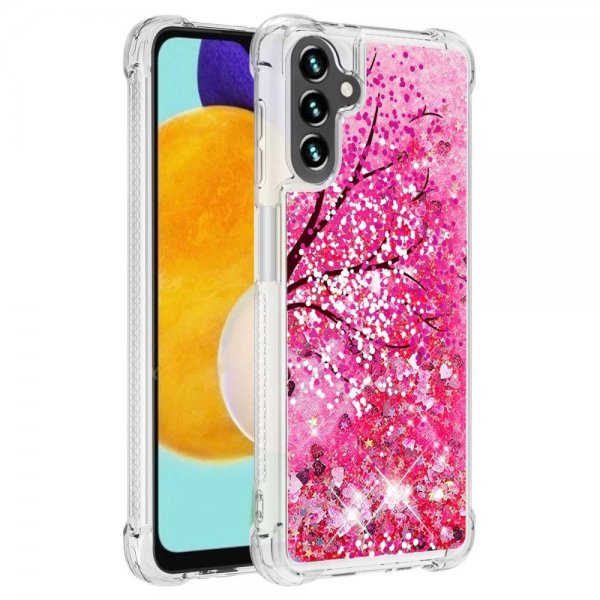 Samsung Galaxy A54 5G Skal Glitter Motiv Sakura
