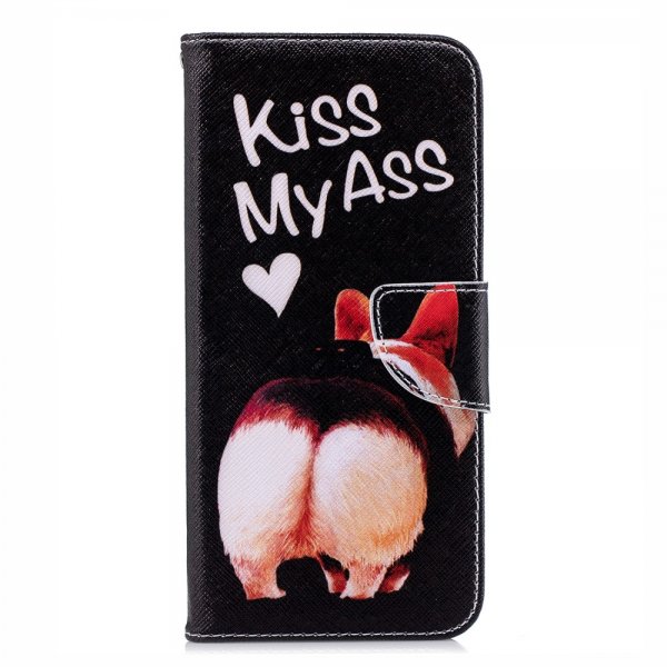 Samsung Galaxy A6 Plus 2018 Plånboksfodral Motiv Kiss My Ass