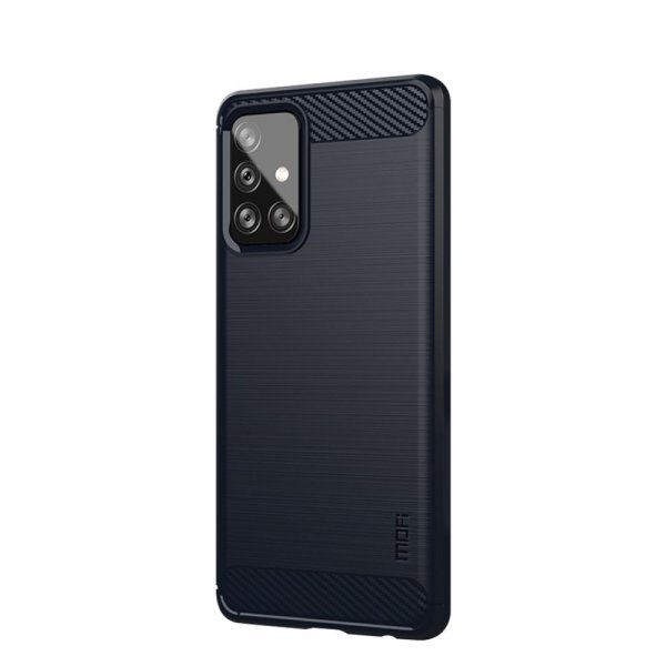Samsung Galaxy A72 Skal Borstad Kolfibertextur Blå