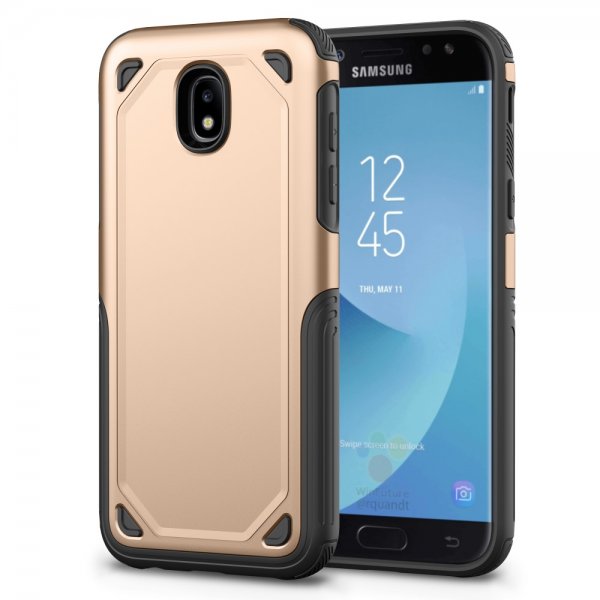 Samsung Galaxy J3 2017 Mobilskal TPU Hårdplast Hybrid Armor Guld