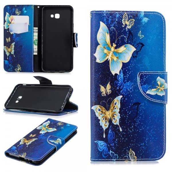 Samsung Galaxy J4 Plus Plånboksfodral Motiv Blå Fjäril