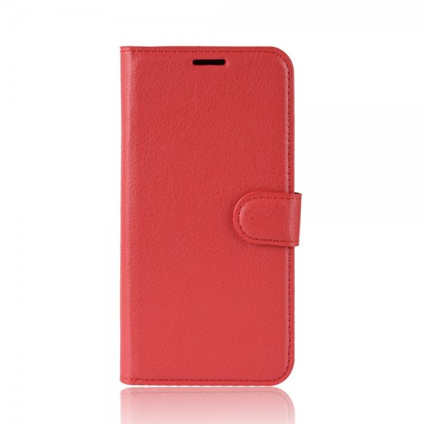 Samsung Galaxy J6 2018 Plånboksfodral PU-läder Litchi Röd