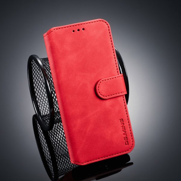 Samsung Galaxy J6 2018 Plånboksfodral Retro PU-läder Röd