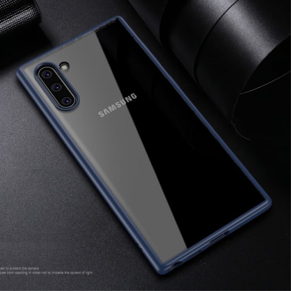 Samsung Galaxy Note 10 Skal Hårdplast TPU Klar Mörkblå