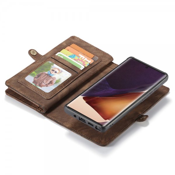 Samsung Galaxy Note 20 Ultra Mobilplånbok Löstagbart Skal Brun