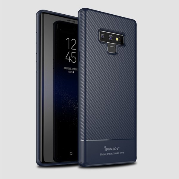 Samsung Galaxy Note 9 Mobilskal TPU Kolfiber-look Mörkblå