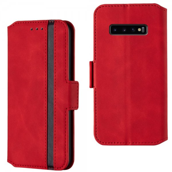 Samsung Galaxy S10 Fodral Svart Stripe Röd