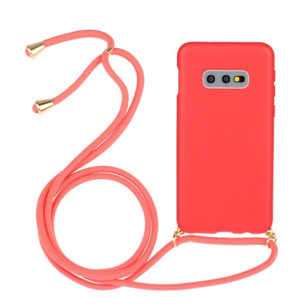 Samsung Galaxy S10E Skal med Strap Röd