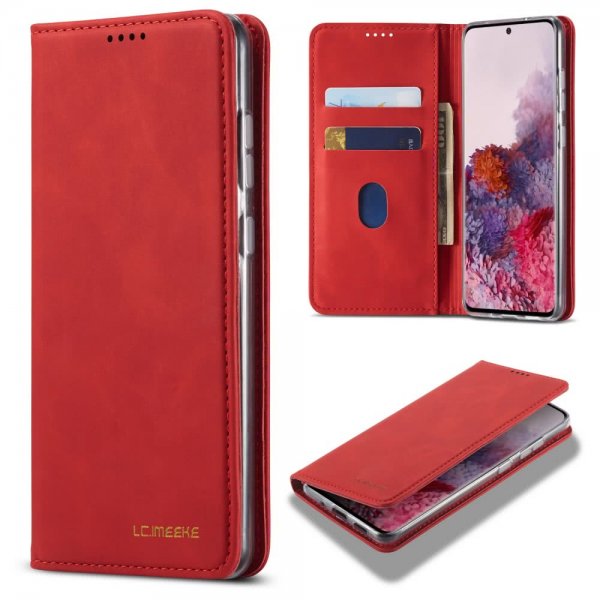 Samsung Galaxy S20 Plus Fodral med Kortfack Flip Röd