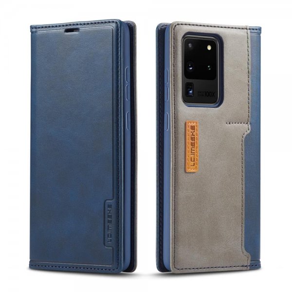 Samsung Galaxy S20 Ultra Fodral Kortfack Utsida Blå
