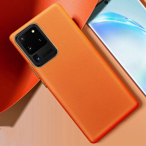 Samsung Galaxy S20 Ultra Skal Nappatextur Orange