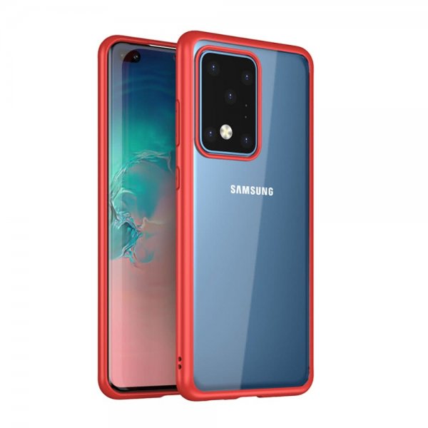 Samsung Galaxy S20 Ultra Skal Transparent Baksida Röd