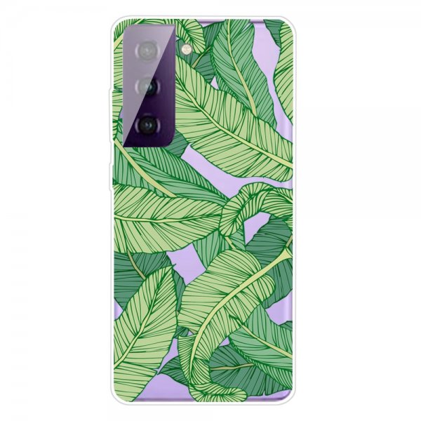 Samsung Galaxy S21 FE Skal Motiv Gröna Löv