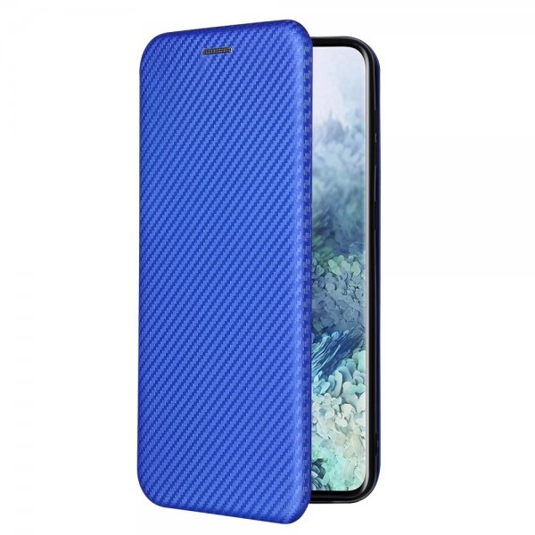 Samsung Galaxy S21 Plus Fodral Kolfibertextur Blå