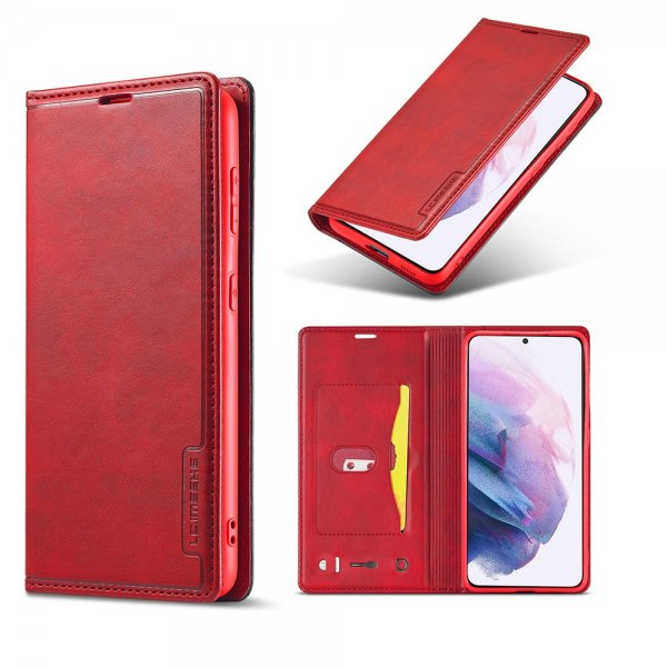 Samsung Galaxy S21 Plus Fodral Kortfack Utsida Röd