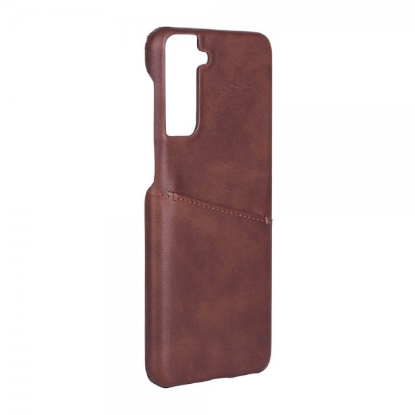 Samsung Galaxy S21 Plus Skal med Kortfack Brun