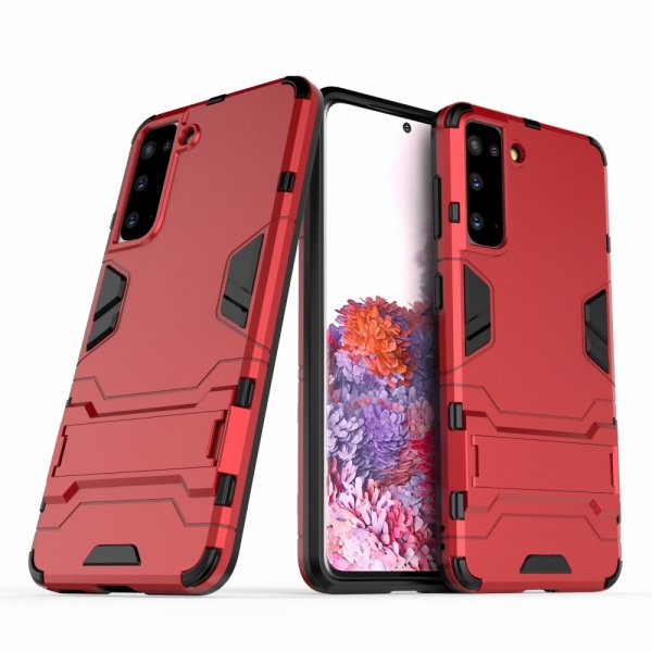 Samsung Galaxy S21 Skal Armor Stativfunktion Röd