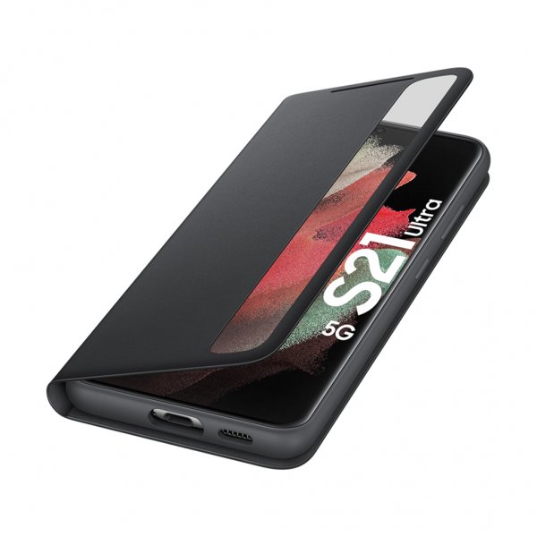 Original Galaxy S21 Ultra Fodral Smart Clear View Cover Svart