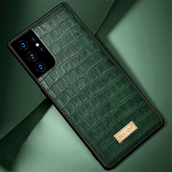 Samsung Galaxy S21 Ultra Skal Krokodilmönster Grön