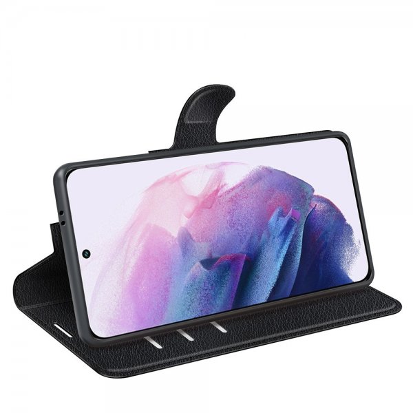 Samsung Galaxy S22 Fodral Litchi Raven Black