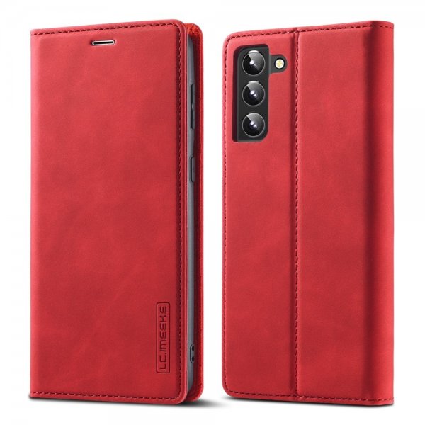 Samsung Galaxy S22 Fodral med Kortfack Flip Röd