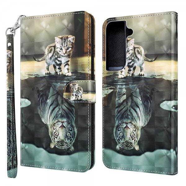 Samsung Galaxy S22 Fodral Motiv Katt och Tiger