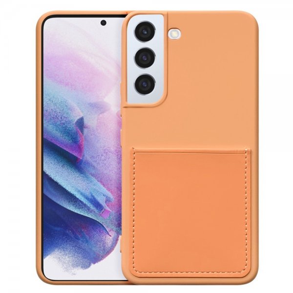 Samsung Galaxy S22 Skal Silikon Kortfack Orange