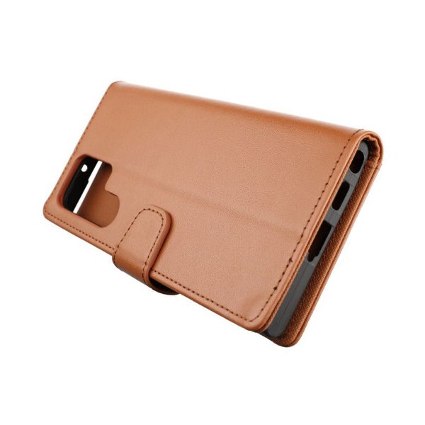 Samsung Galaxy S22 Ultra Fodral Utfällbart Kortfack Brun