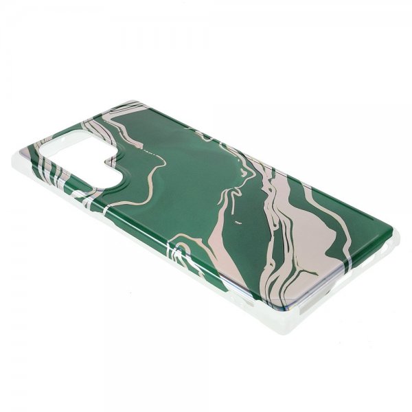 Samsung Galaxy S22 Ultra Skal Marmor Mörkgrön