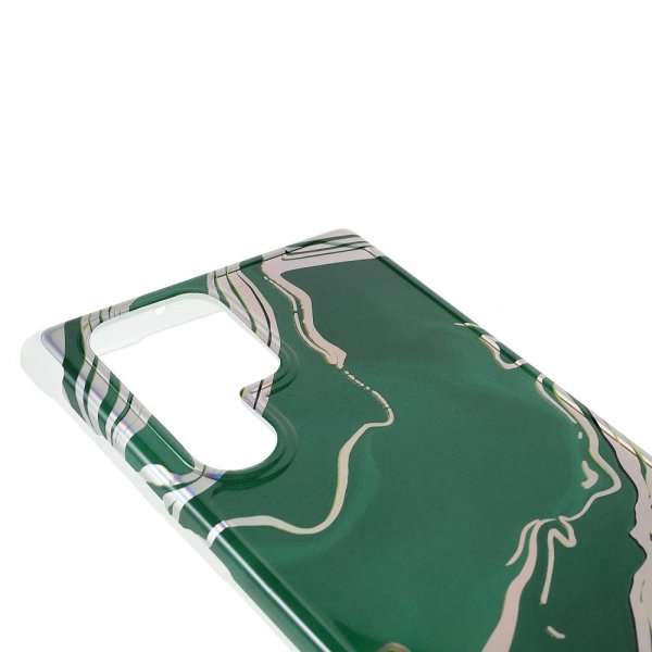 Samsung Galaxy S22 Ultra Skal Marmor Mörkgrön