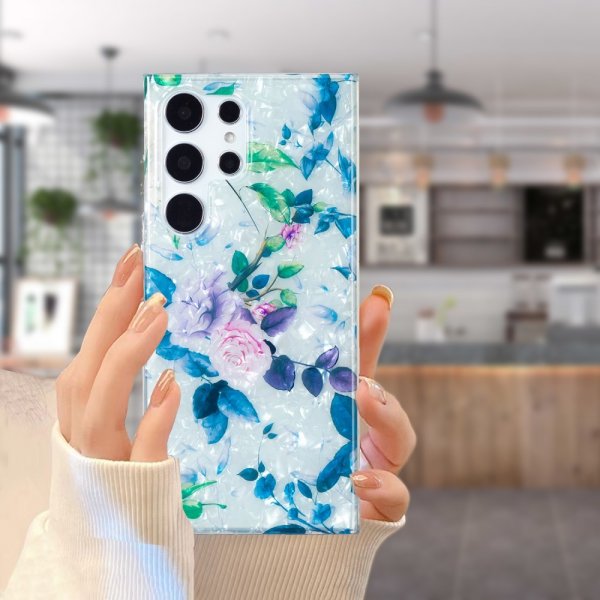 Samsung Galaxy S22 Ultra Skal Marmormönster Rosor