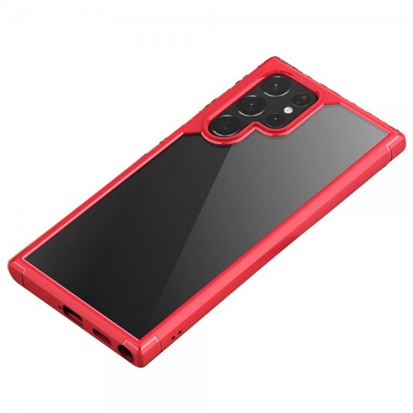 Samsung Galaxy S22 Ultra Skal Transparent Baksida Röd