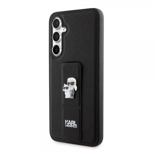 Samsung Galaxy S23 FE Skal Saffiano Grip Stand Svart