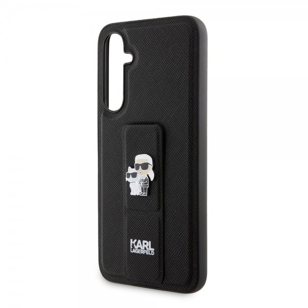 Samsung Galaxy S23 FE Skal Saffiano Grip Stand Svart