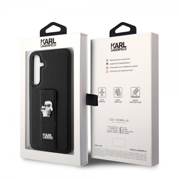 Samsung Galaxy S23 FE Skal Saffiano Grip Stand Svart