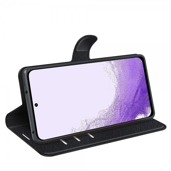 Samsung Galaxy S23 Fodral Litchi Raven Black