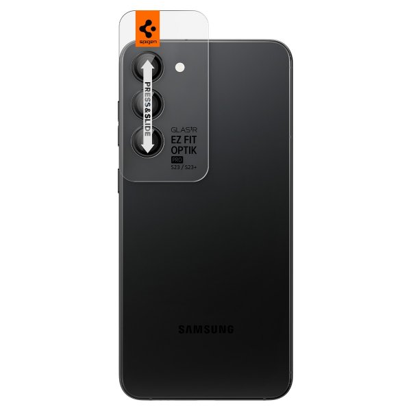 Samsung Galaxy S23/S23 Plus/S24 Kameraskydd GLAS.tR EZ Fit Optik Pro 2-pack Svart