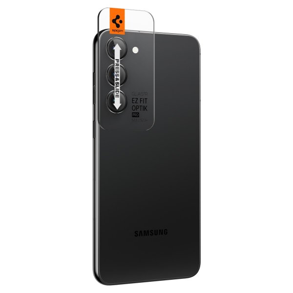 Samsung Galaxy S23/S23 Plus/S24 Kameraskydd GLAS.tR EZ Fit Optik Pro 2-pack Svart