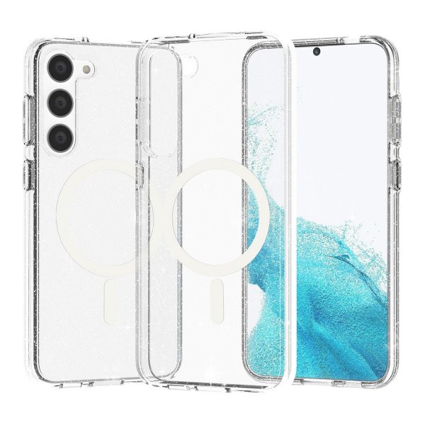 Samsung Galaxy S23 Skal Glitter MagSafe Transparent