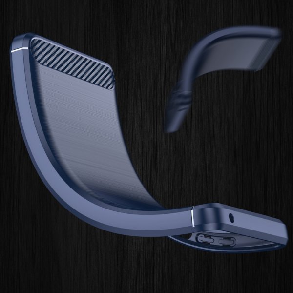 Samsung Galaxy S23 Plus Skal Borstad Kolfibertextur Blå