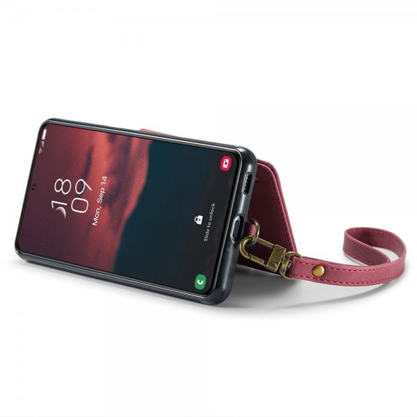 Samsung Galaxy S23 Plus Skal C20 Kortfack Dragkedja Röd